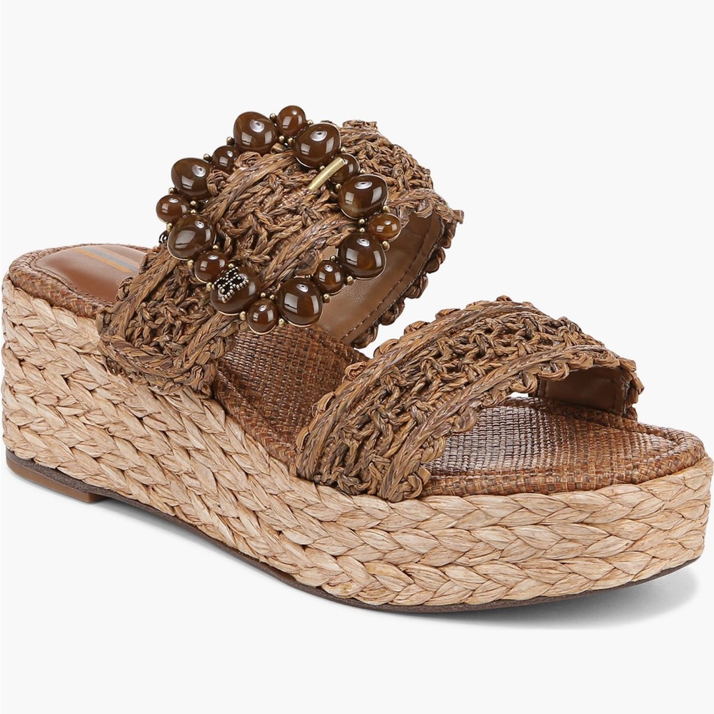 Sam Edelman Brown Woven Platform Sandals